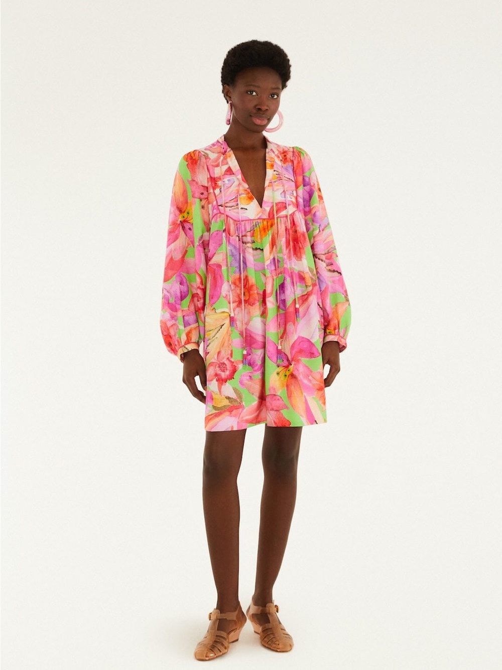 NWT Farm Rio Multicolor Artsy Flora Mini Dress | Size S